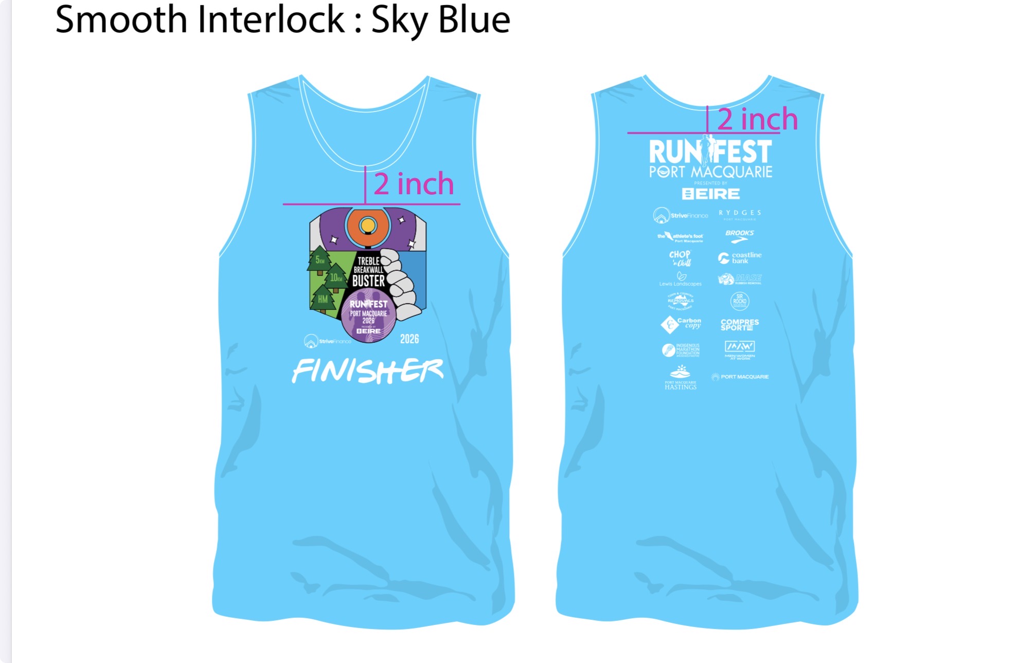 MENS TREBLE BREAKWALL BUSTER FINISHERS' SINGLET