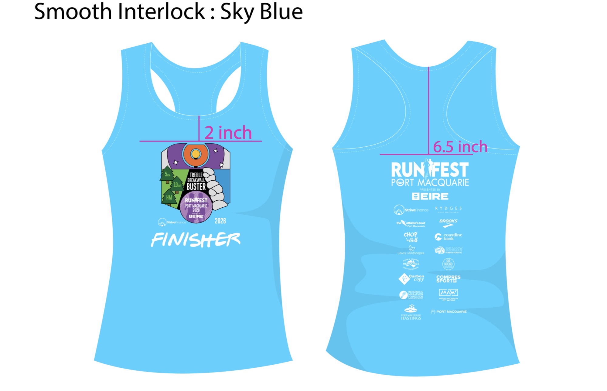WOMENS TREBLE BREAKWALL BUSTER FINISHERS' SINGLET